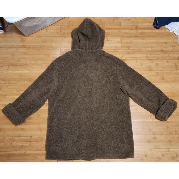 Vintage Woolrich Womens Size M Coat Brown Sherpa Fleece Teddy Hooded Button USA - Picture 9 of 9